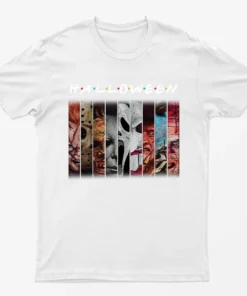 White Halloween Villians Graphic T-Shirt