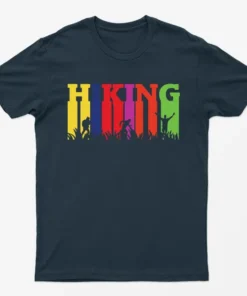 Navy Blue Happiness Is A Day Spent Hicking T-Shirt