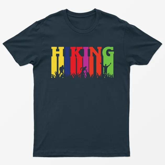 Navy Blue Happiness Is A Day Spent Hicking T-Shirt