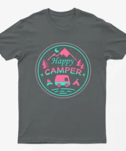 Charcoal Happy Camper Graphic T-Shirt
