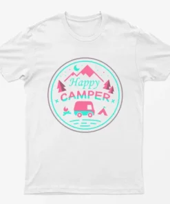 White Happy Camper Graphic T-Shirt