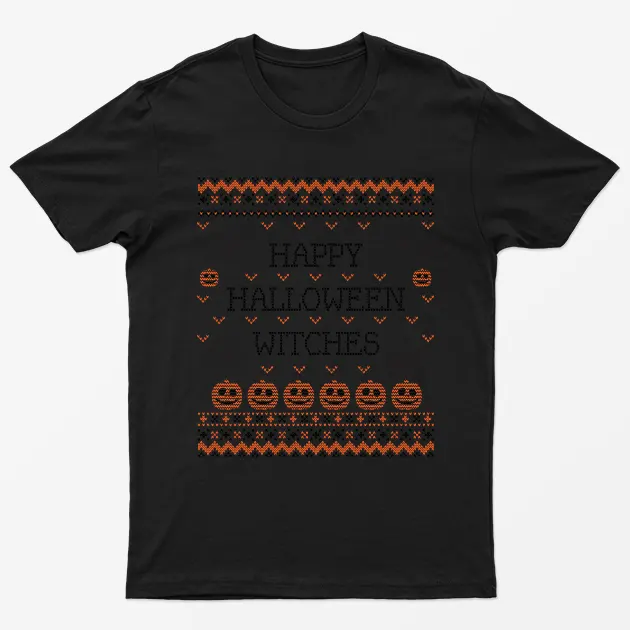 Black Happy Halloween Witches T-Shirt