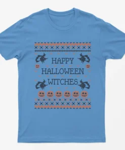 Carolina blue Happy Halloween Witches T-Shirt