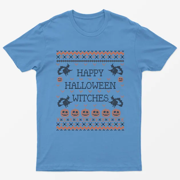Carolina blue Happy Halloween Witches T-Shirt