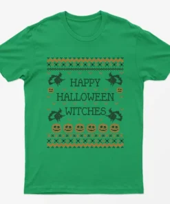 Irish Green Happy Halloween Witches T-Shirt