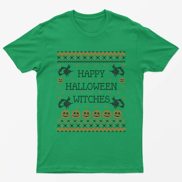 Irish Green Happy Halloween Witches T-Shirt