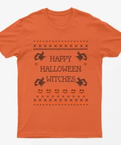 Orange Happy Halloween Witches T-Shirt