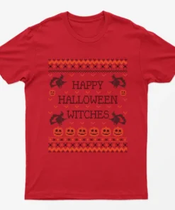 Red Happy Halloween Witches T-Shirt