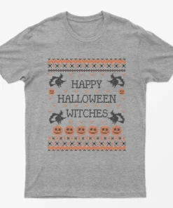 Sport Grey Happy Halloween Witches T-Shirt