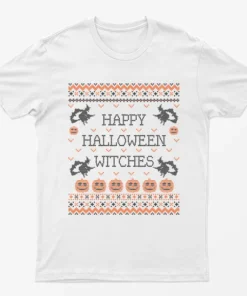 White Happy Halloween Witches T-Shirt