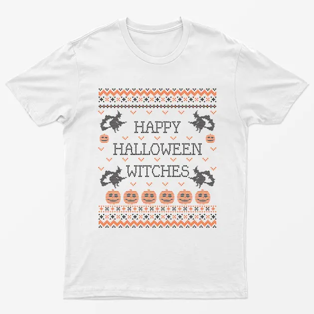 White Happy Halloween Witches T-Shirt