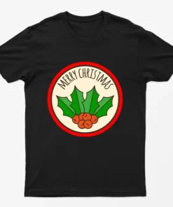 Black Happy Merry Christmas T-Shirt