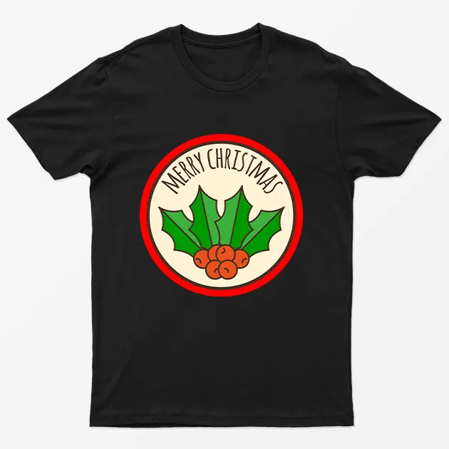 Black Happy Merry Christmas T-Shirt