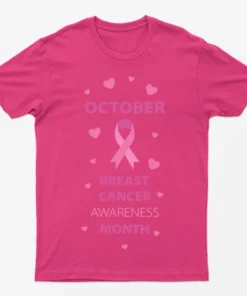 Heliconia Breast Cancer Awareness Month October T-Shirt