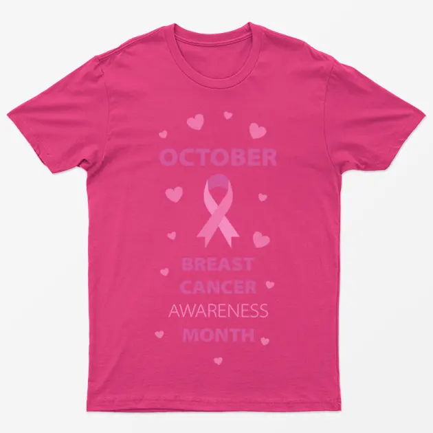 Heliconia Breast Cancer Awareness Month October T-Shirt