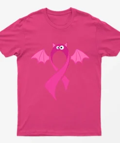 Heliconia Breast Cancer Awareness Pink Bat T-Shirt