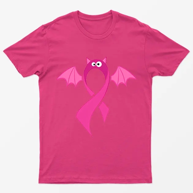 Heliconia Breast Cancer Awareness Pink Bat T-Shirt
