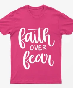 Heliconia Breast Cancer Faith Over Fear T-Shirt