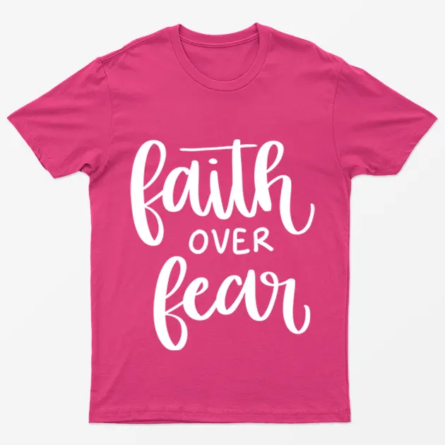 Heliconia Breast Cancer Faith Over Fear T-Shirt