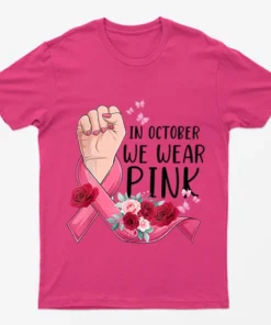 Heliconia Breast Cancer October Awareness Month T-Shirt