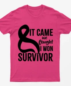 Heliconia It Came We Fought I Won Breast Cancer T-Shirt