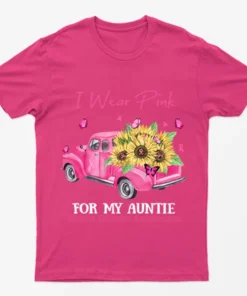 Heliconia Pink Car Breast Cancer Awareness T-Shirt