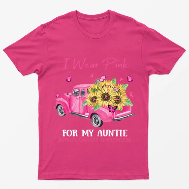 Heliconia Pink Car Breast Cancer Awareness T-Shirt