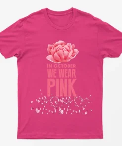 Heliconia Pink Petals Breast Cancer Awareness T-Shirt