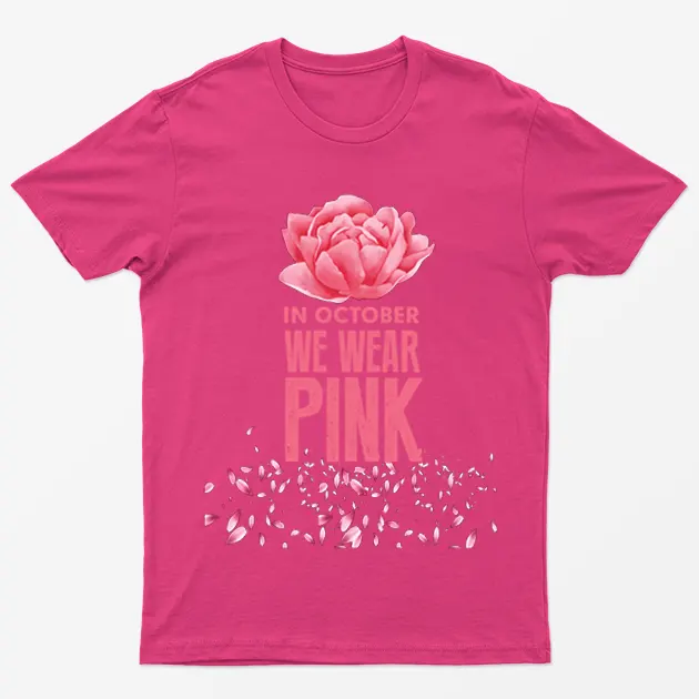 Heliconia Pink Petals Breast Cancer Awareness T-Shirt