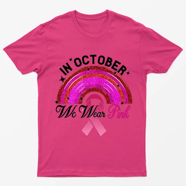 Heliconia Pink Rainbow Breast Cancer Awareness T-Shirt