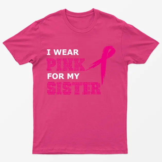 Heliconia Pink Ribbon for My Sister Breast Cancer T-Shirt