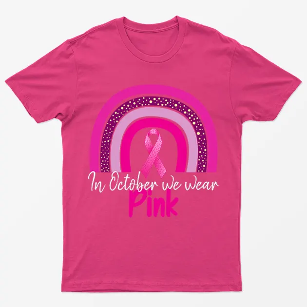 Heliconia We Wear Pink Breast Cancer Awareness T-Shirt