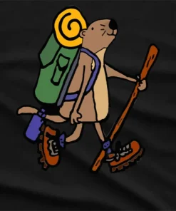 Hiking Cartoon Bear Camping T-Shirt