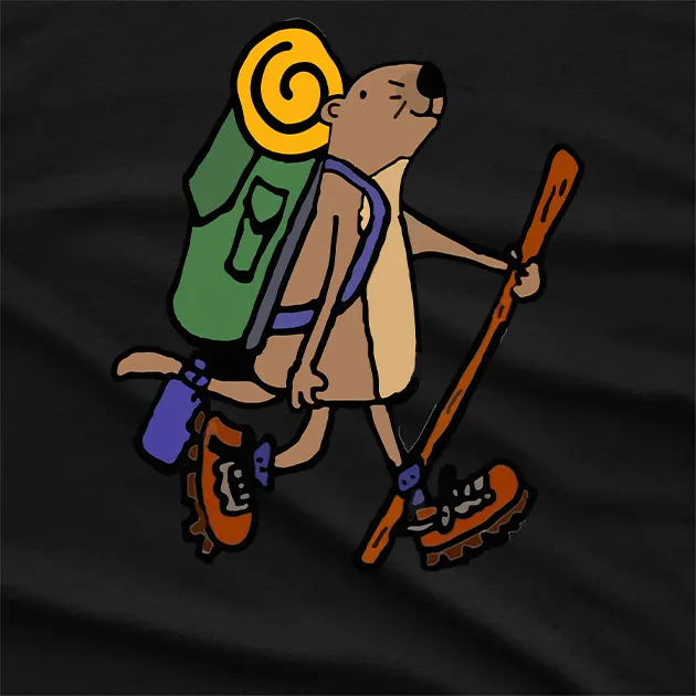 Hiking Cartoon Bear Camping T-Shirt