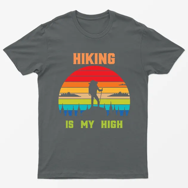 Charcoal Hiking Is My High Graphic T-Shirt