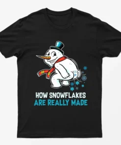 Black How Snowflakes Are Really Made Christmas T-Shirt