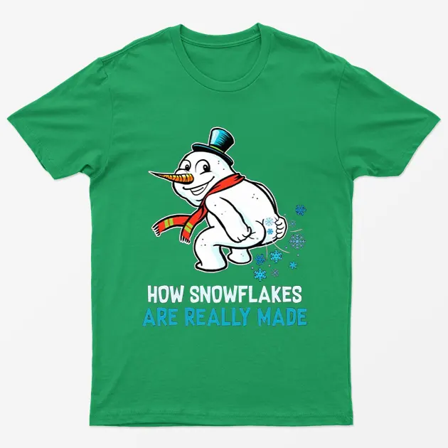 Irish Green How Snowflakes Are Really Made Christmas T-Shirt