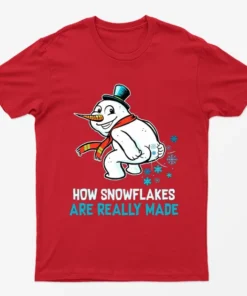 Red How Snowflakes Are Really Made Christmas T-Shirt