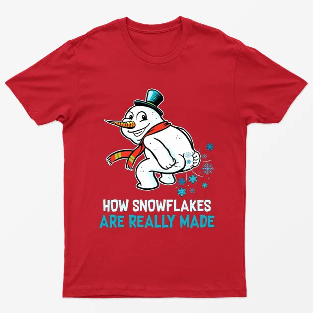 Red How Snowflakes Are Really Made Christmas T-Shirt