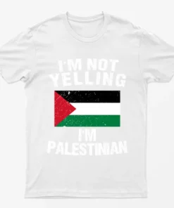 White I Am Palestinian T-Shirt