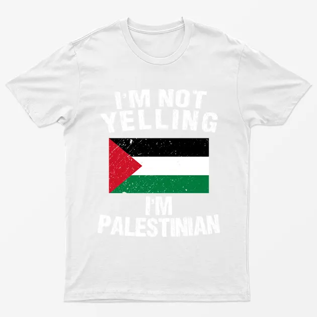 White I Am Palestinian T-Shirt