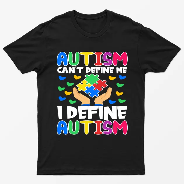 Black I Define Autism Awareness Graphic T-Shirt