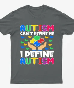 Charcoal I Define Autism Awareness Graphic T-Shirt