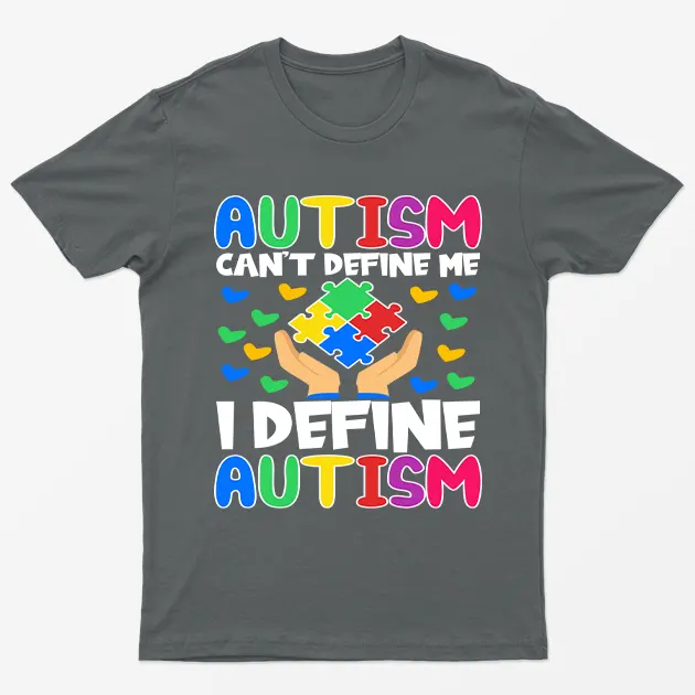 Charcoal I Define Autism Awareness Graphic T-Shirt
