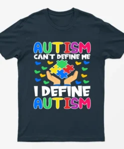 Navy Blue I Define Autism Awareness Graphic T-Shirt