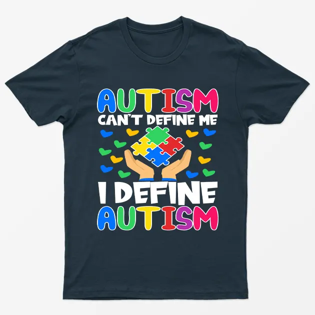 Navy Blue I Define Autism Awareness Graphic T-Shirt