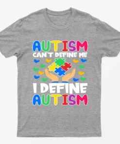 Sport Grey I Define Autism Awareness Graphic T-Shirt
