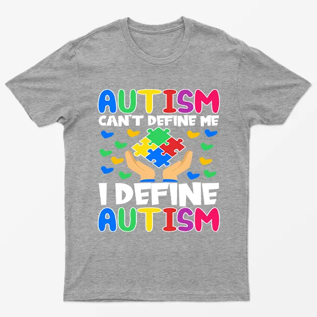 Sport Grey I Define Autism Awareness Graphic T-Shirt