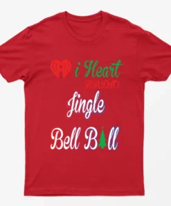 Red I Heart Radio Jingle Bell Ball T-Shirt