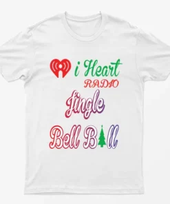 White I Heart Radio Jingle Bell Ball T-Shirt